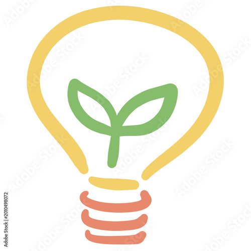 Eco light bulb green energy icon