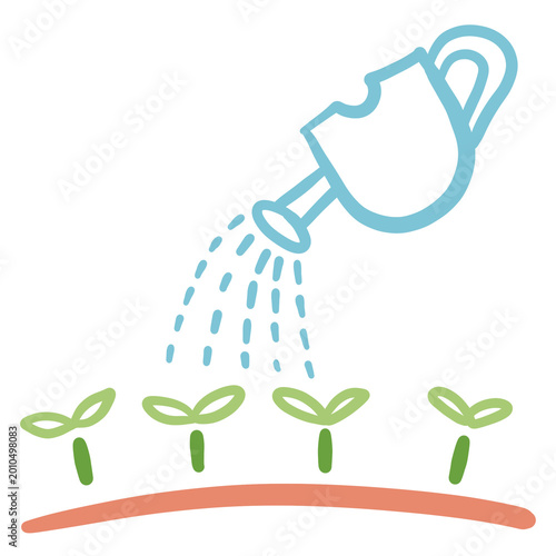 Watering plants growth eco icon