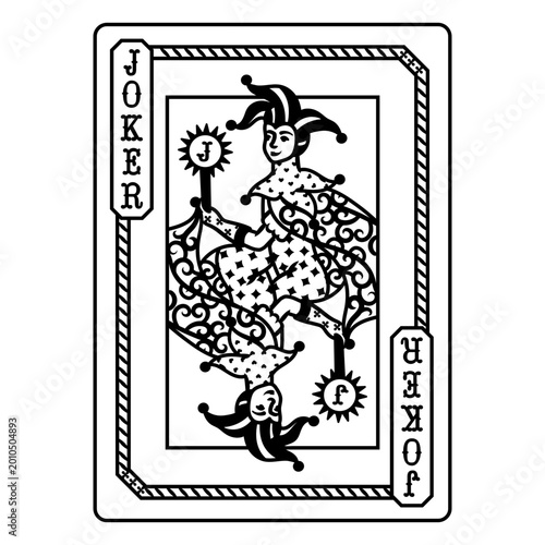 Tableau sur toile Intricate joker playing card design