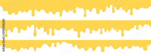 Obraz na plátně Seamless yellow dripping pattern with liquid stripes