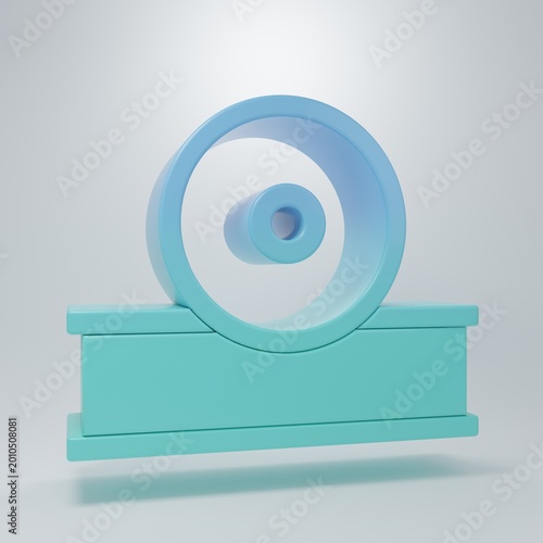 Bild auf Leinwand Blue-green Otolaryngological head reflector icon isolated on grey background