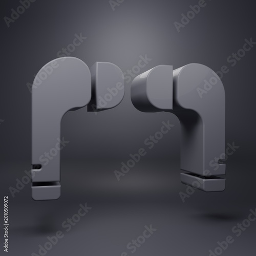 Konstfotografi Grey Air headphones icon icon isolated on grey background