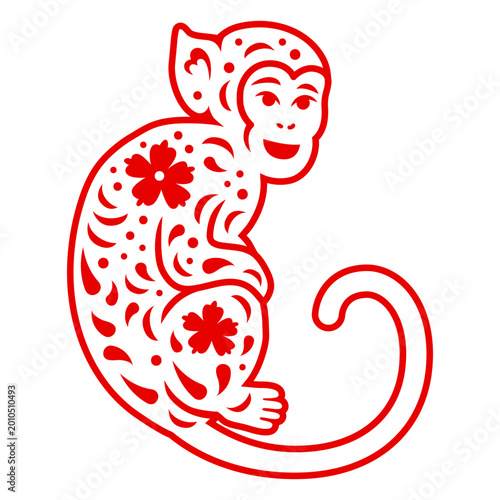 Photography Whimsical monkey design with floral patterns