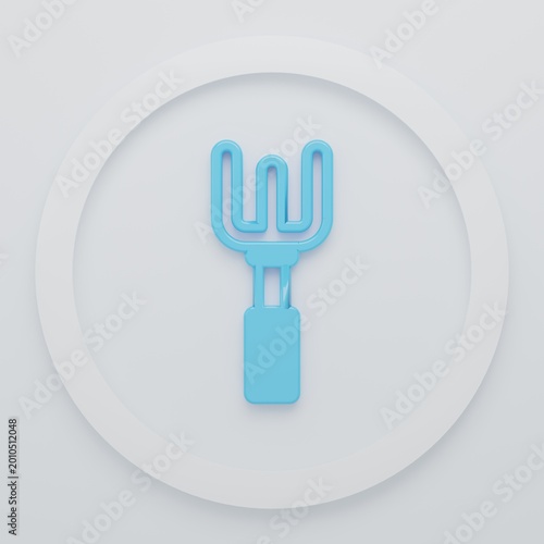 Photos Blue Garden rake icon isolated on white background