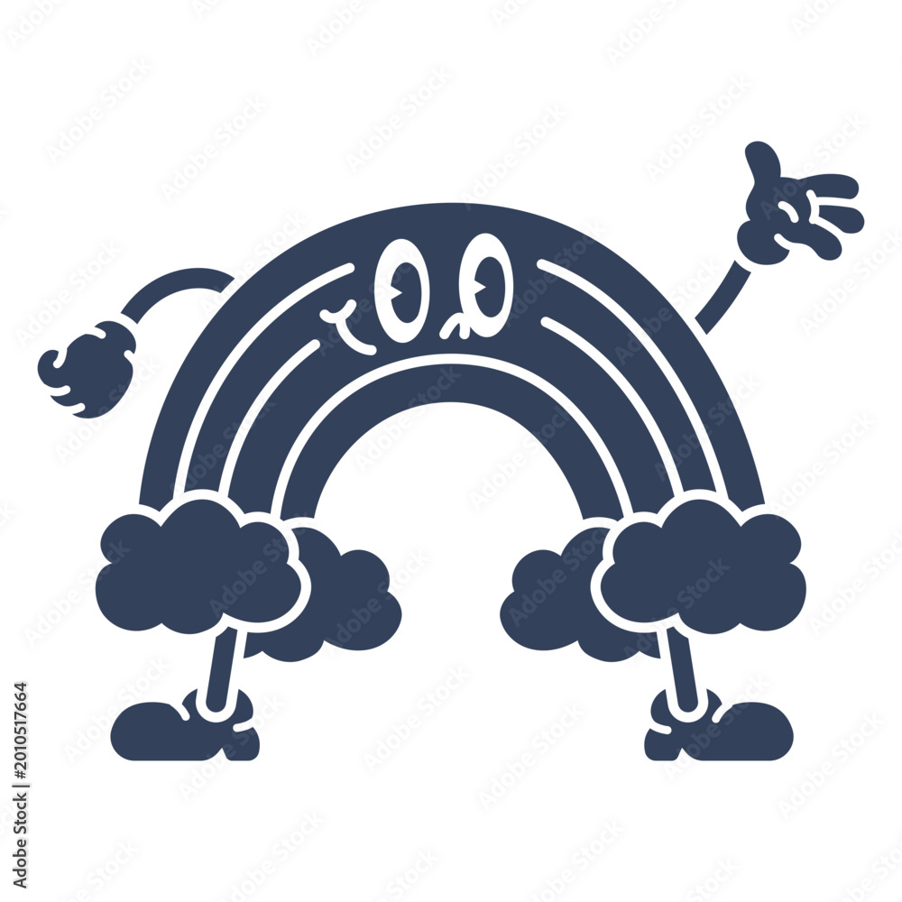 Fototapeta premium Cartoon image of a rainbow with clouds