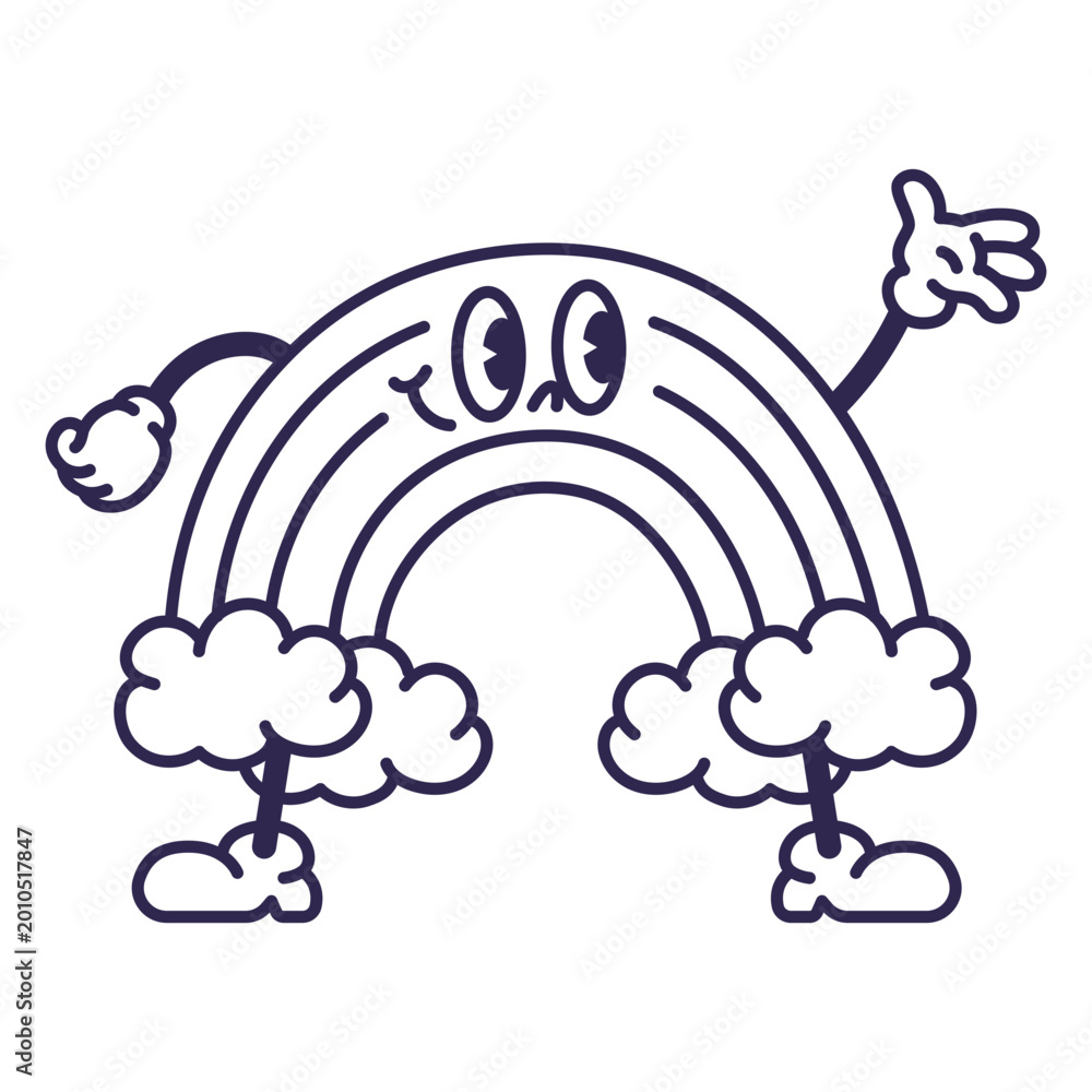 Fototapeta premium Playful cartoon rainbow character design