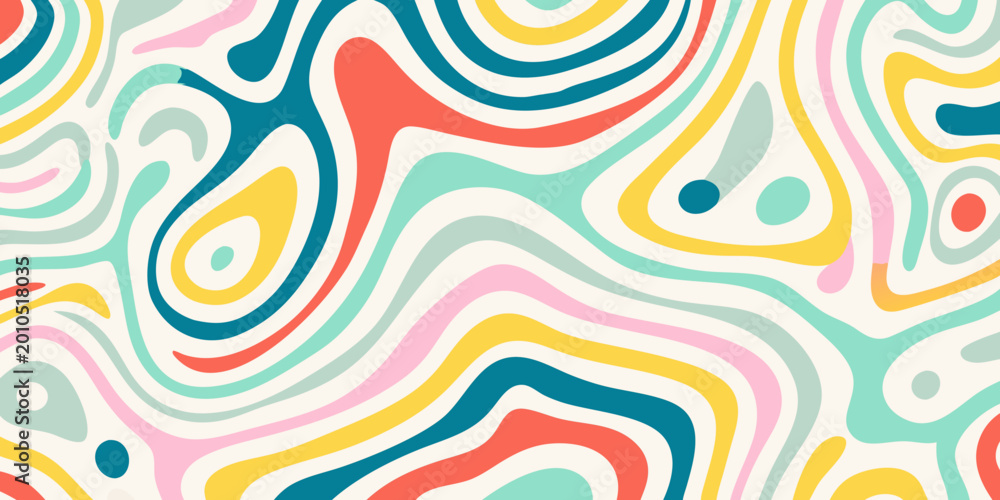 Fototapeta premium Abstract wavy pattern with colorful flowing lines
