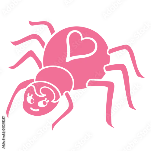 Fototapeta Pink spider with a heart on it