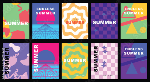Obraz na płótnie Retro 80s synthwave summer poster templates
