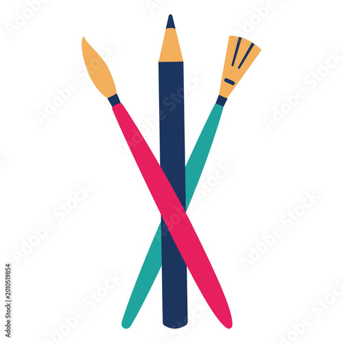 Fotografi Colorful art tools illustration
