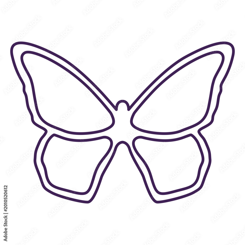 Fototapeta premium Elegant butterfly outline graphic