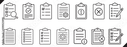Foto Clipboard Document Management Line Icon Set