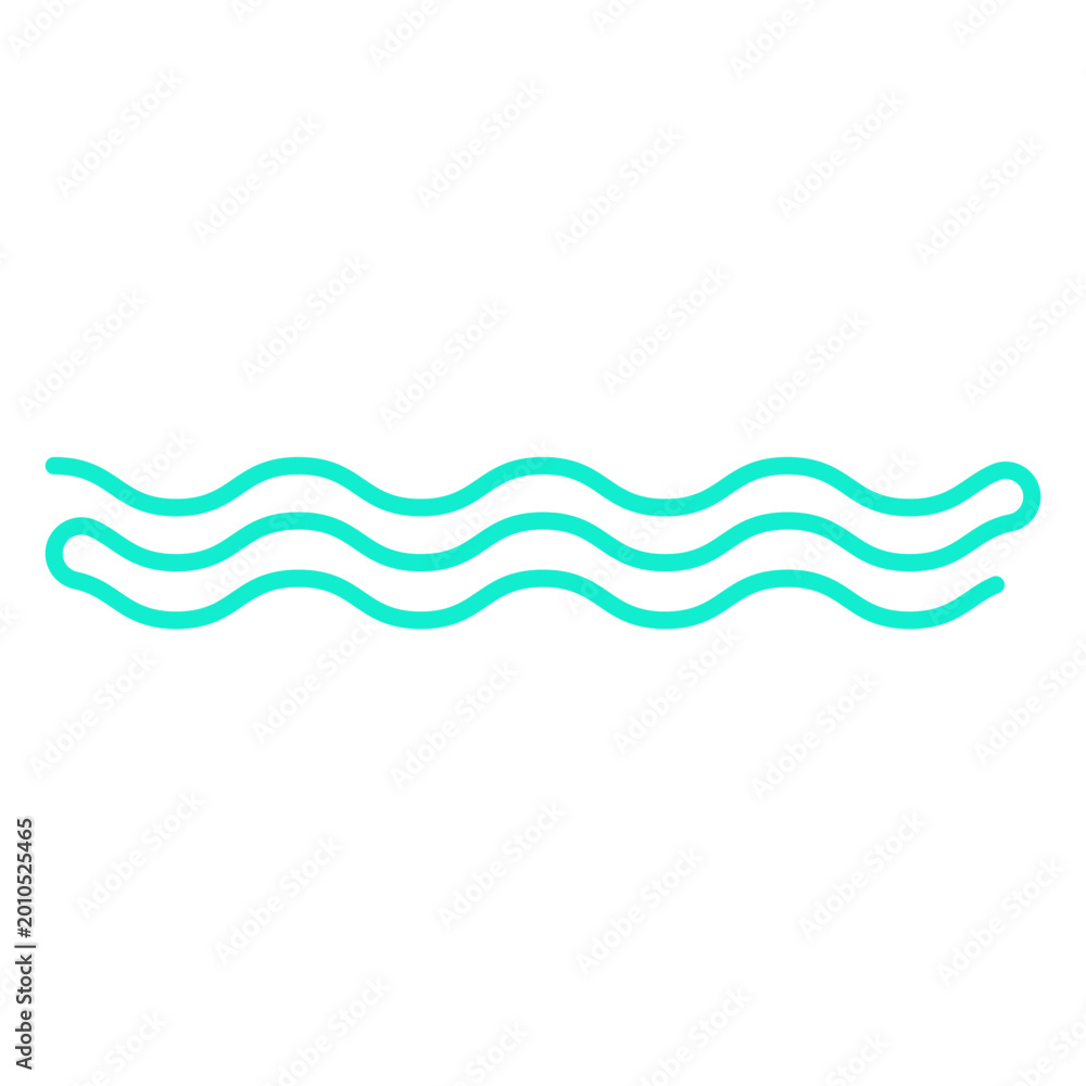 Fototapeta premium Green wavy line icon