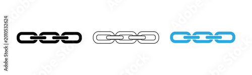 Free Download Chain link icons set black white outline and teal color variations - GFXLoad