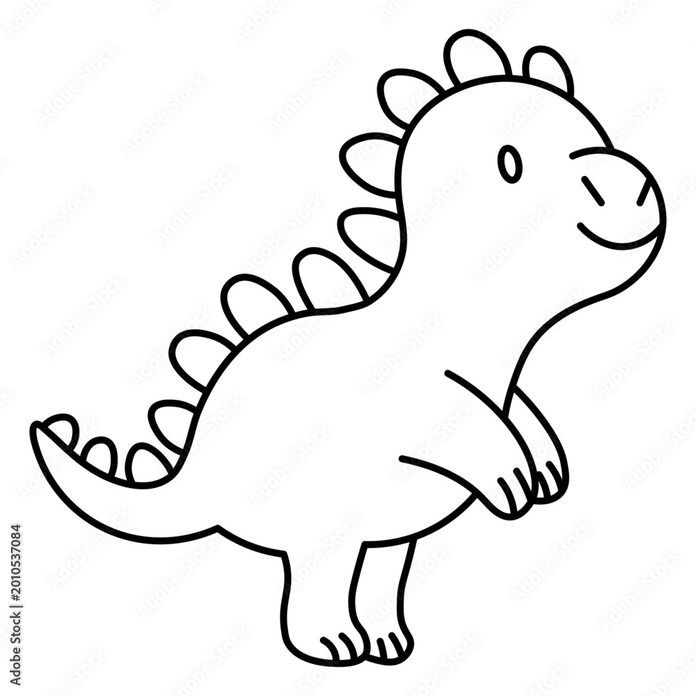Naklejka premium Cute dinosaur cartoon drawing for kids apparel design