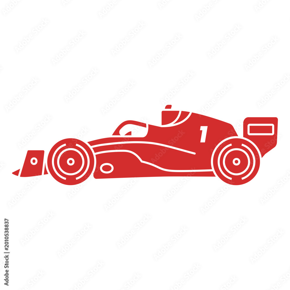 Fototapeta premium Bold red racing car silhouette design