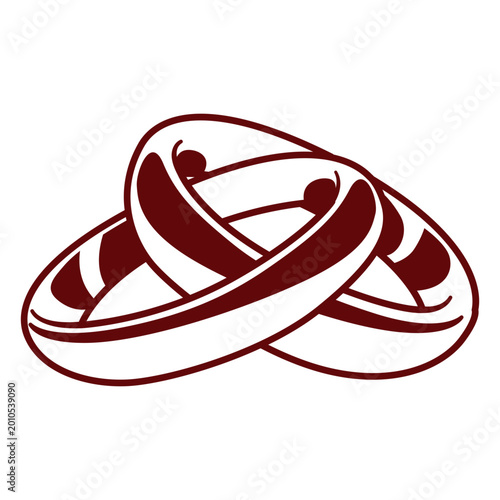 Bild auf Leinwand Elegant intertwined wedding rings design