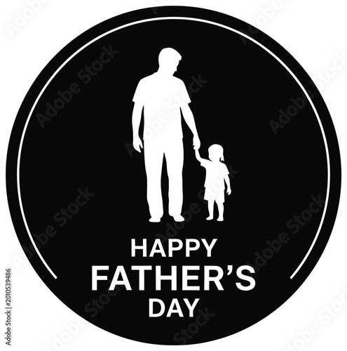Happy father's day silhouette with child holding hand