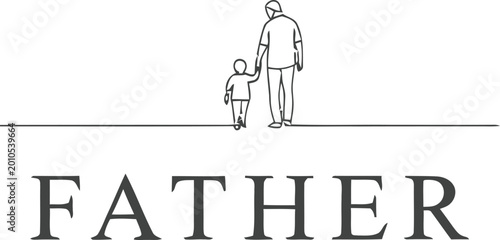 Father holding child's hand walking together