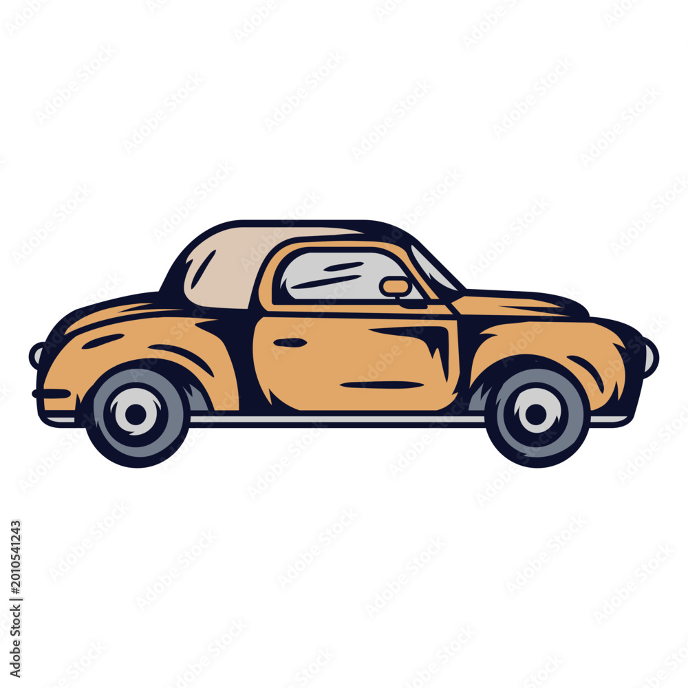 Fototapeta premium Retro convertible car illustration