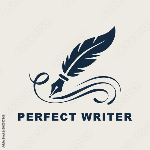 Perfect Writer Quill Pen Logo