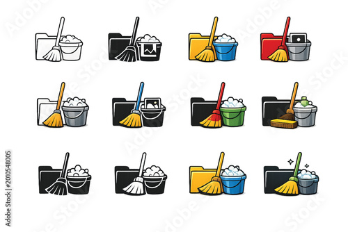 Simple vector set of construction tools icons for web and business design