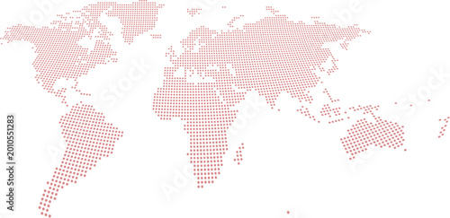 Dotted World Map Vector Illustration Isolated on White Background