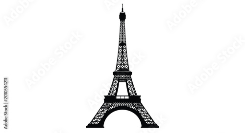 Eiffel tower silhouette against a white background high quality professional detailed