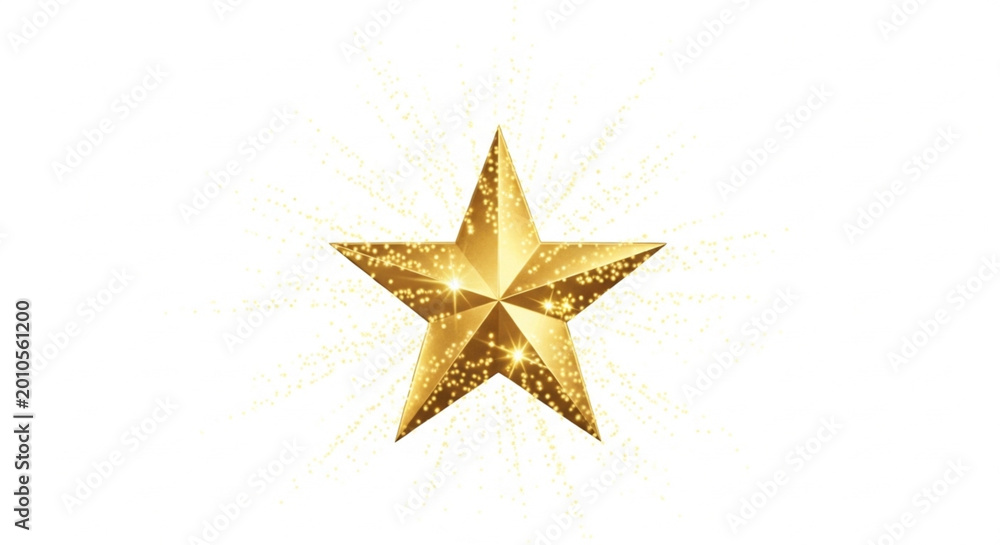Fototapeta premium golden star on white background