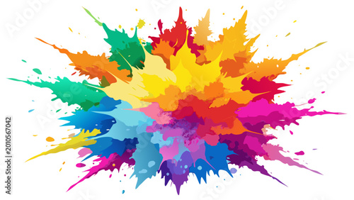 Billede på lærred Colorful Artistic Watercolor Splash Design