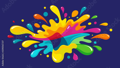 Schilderij op canvas Colorful Artistic Watercolor Splash Design
