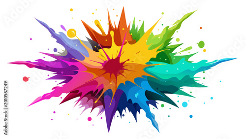 Bilde på lerret Colorful Artistic Watercolor Splash Design