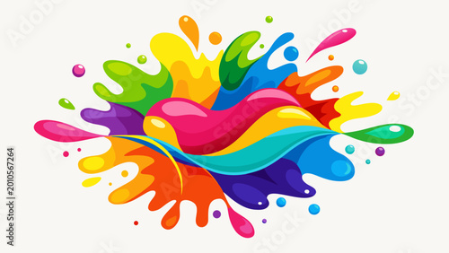 Принти на полотні Colorful Artistic Watercolor Splash Design
