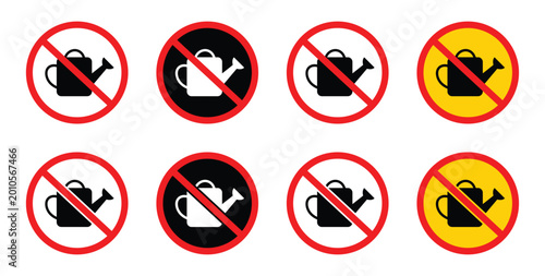 Tableau sur toile No watering can prohibition signs isolated on transparent background