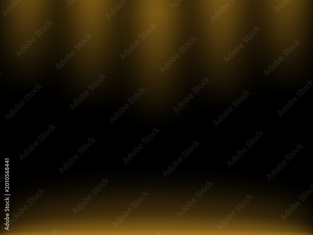 Fototapeta premium Abstract Luxury Black and Gold Background with Stage Light Effects