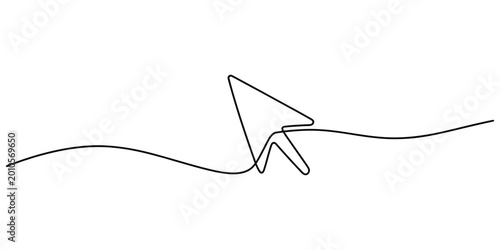 Photos Computer mouse cursor pointer drawn with one continuous line