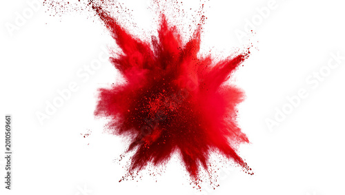 Konstfotografi Vibrant red powder explosion burst cloud effect