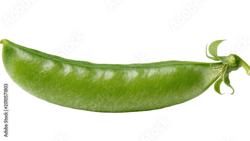 Картината върху платно Vibrant Green Pea Pod with Stem and Calyx Detail