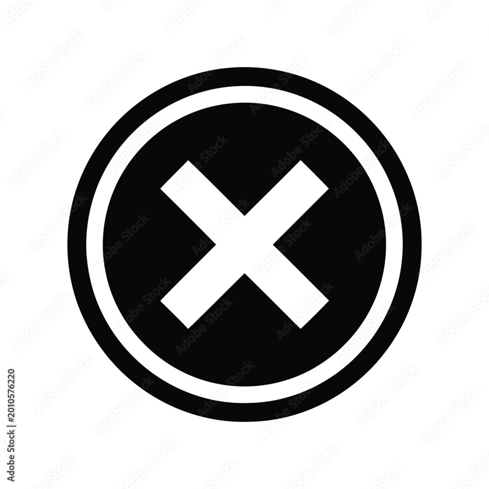 Obraz premium Close icon silhouette vector isolated illustration design