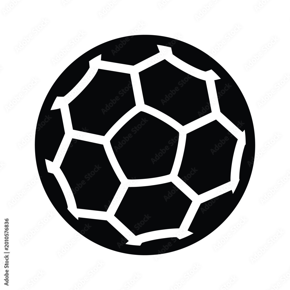 Fototapeta premium Classic black and white soccer ball with pentagon and hexagon pattern