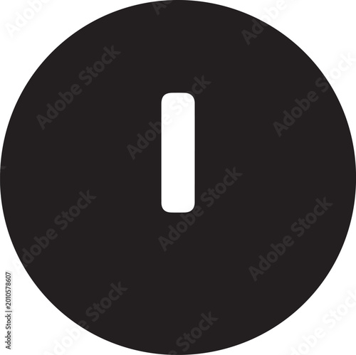 Minimalist power button icon design perfect for technology and interface graphics