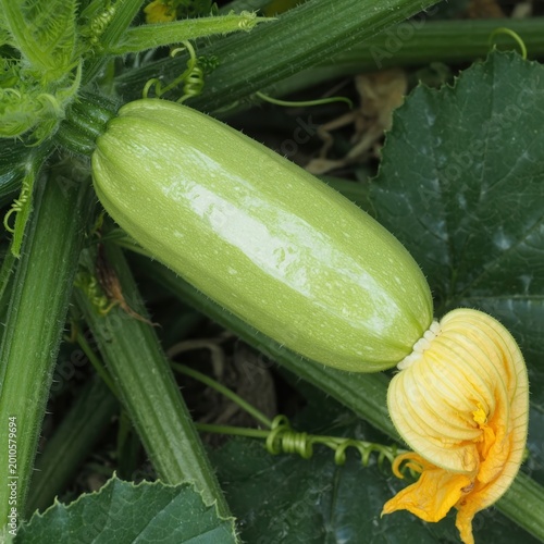 zucchini on a green grass
