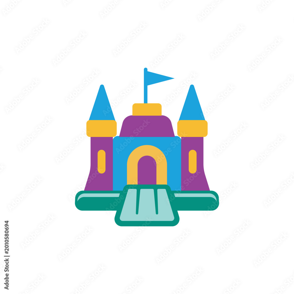 Fototapeta premium Colorful Bouncing Castle Logo Design