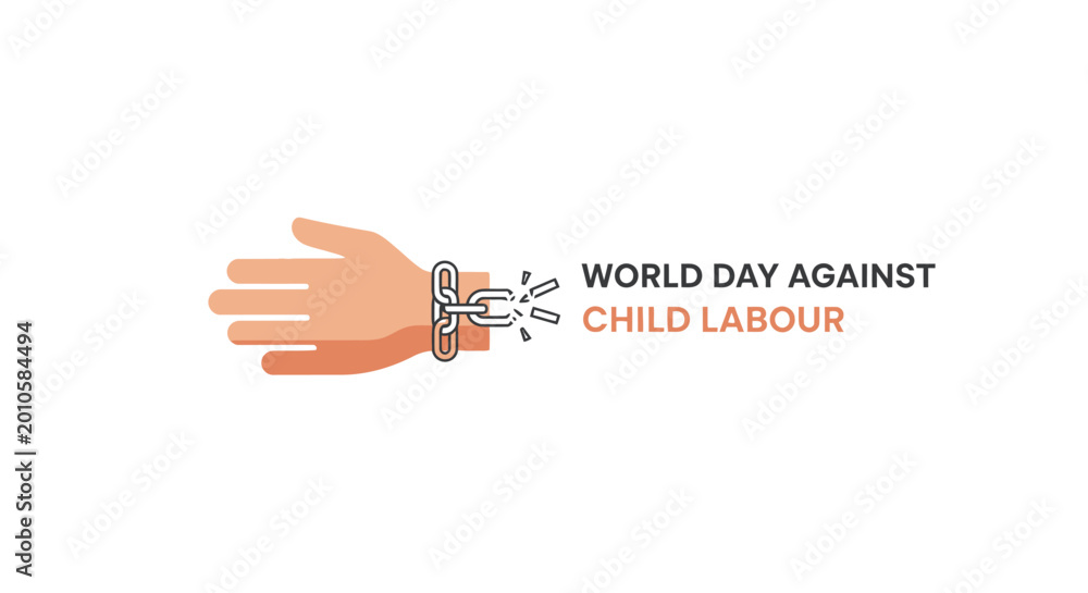 Fototapeta premium World Day Against Child Labour Logo.