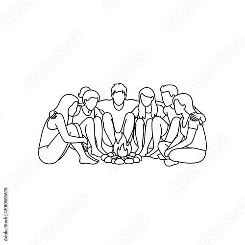 Tableau sur toile People sitting in a circle together.