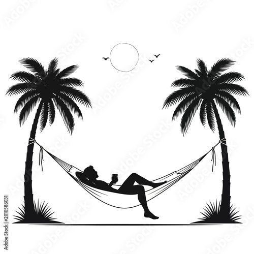 Canvastavla Person Relaxing in a Hammock Outdoors.