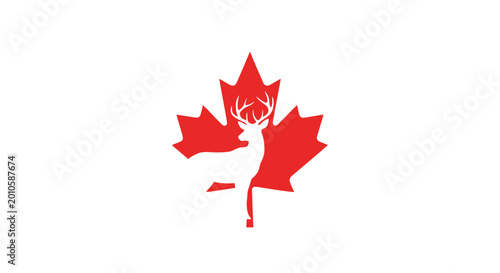 Photography Red maple leaf dancer logo symbol.