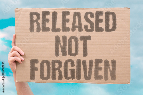 Schilderij op canvas "Released Not Forgiven" Society grants freedom on paper but withholds genuine acceptance