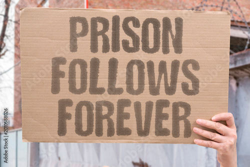 Cuadro en lienzo "Prison Follows Forever" A criminal record haunts individuals long after sentences end