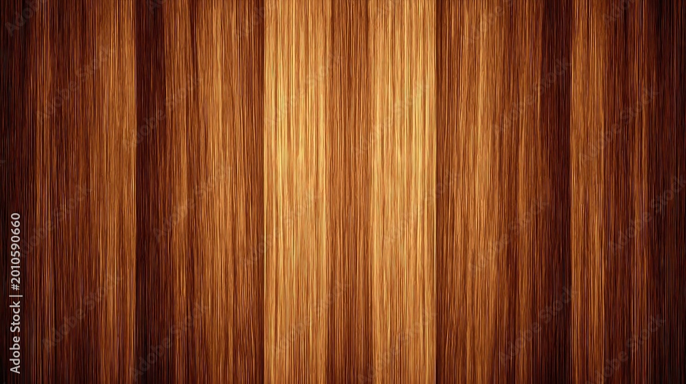 Naklejka premium Vertical wooden planks display rich brown and golden tones with linear grain detail